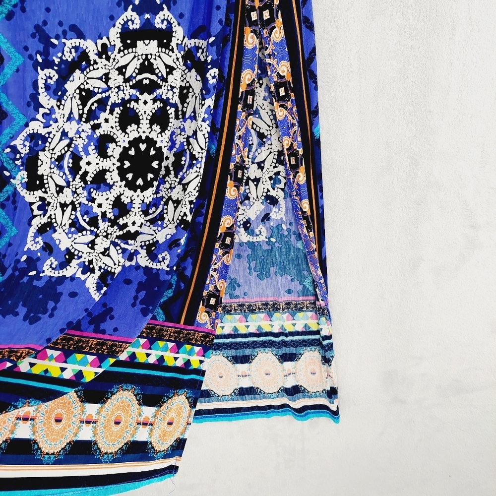 Boutique Blue Gorgeous Medallion Exotic Print Maxi Dress P2436 - Picture 6 of 11
